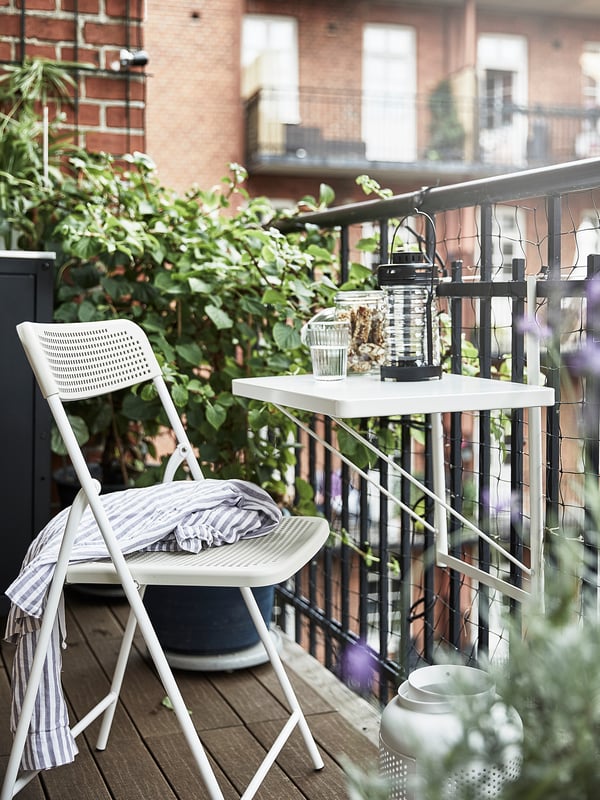 TORPARÖ balcony table, white, 50 cm