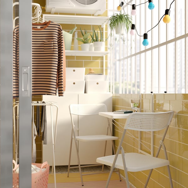 TORPARÖ balcony table, white, 50 cm