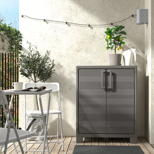 TORPARÖ - Garden table, white/folding,70x42 cm