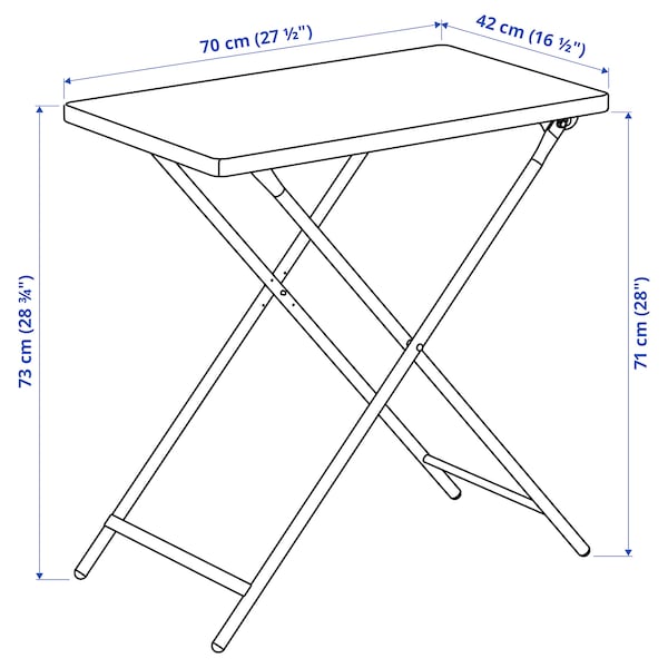 TORPARÖ - Table, in/outdoor, white/foldable, 70x42 cm