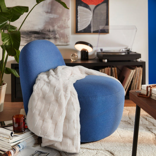 TORPSPIREA throw, white, 130x170 cm
