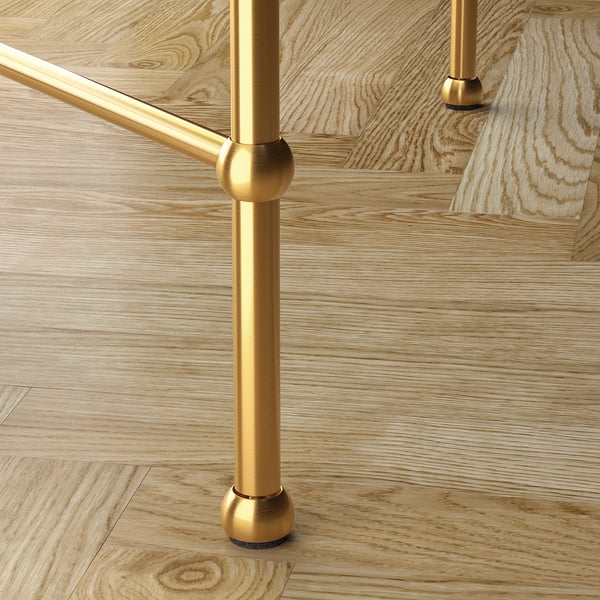 TORSJÖ - TORSJÖ Side table, gold effect/glass, 45 cm