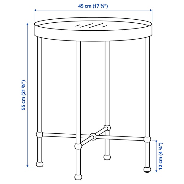 TORSJÖ side table, gold effect/glass, 45 cm