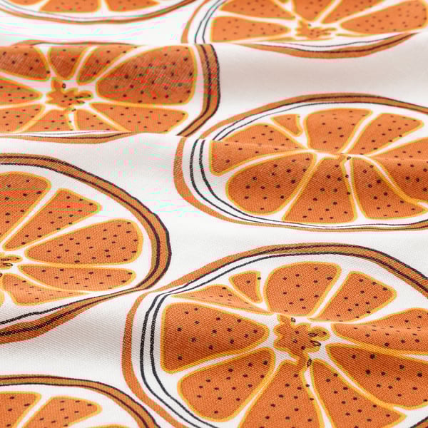 TORVFLY tea towel, patterned/orange