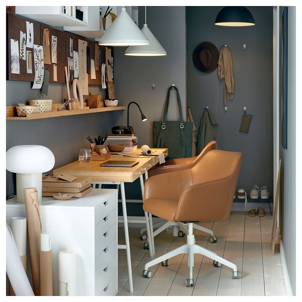 TOSSBERG / LÅNGFJÄLL conference chair, Grann light brown/white, 44x91x68 cm