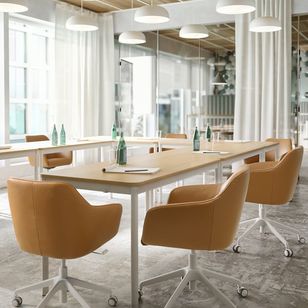 TOSSBERG / LÅNGFJÄLL conference chair, Grann light brown/white, 68 cm