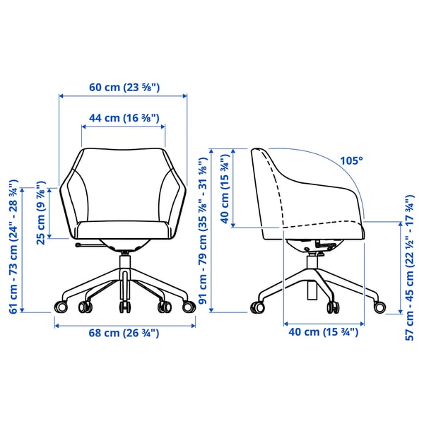 TOSSBERG / LÅNGFJÄLL conference chair, Grann light brown/white, 68 cm