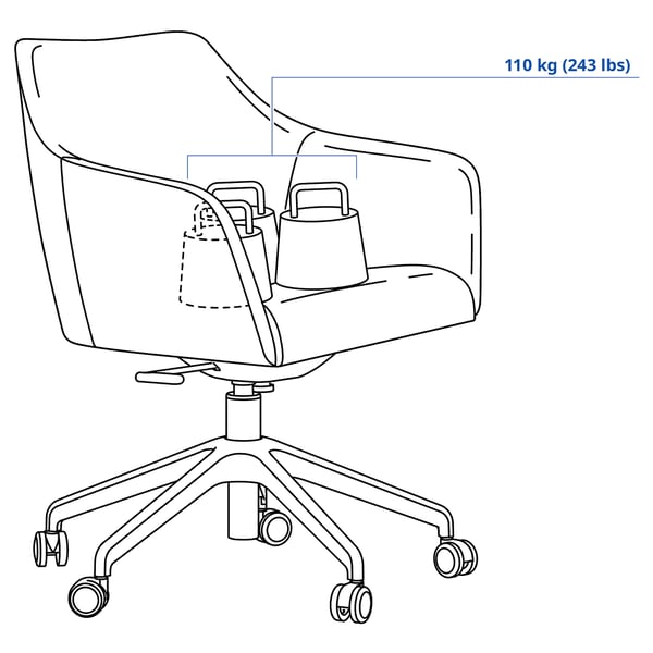 TOSSBERG / LÅNGFJÄLL conference chair, Grann light brown/black, 44x91x68 cm
