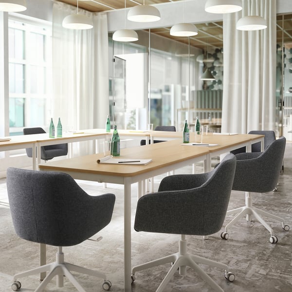 TOSSBERG / LÅNGFJÄLL conference chair, Gunnared dark grey/white, 68 cm