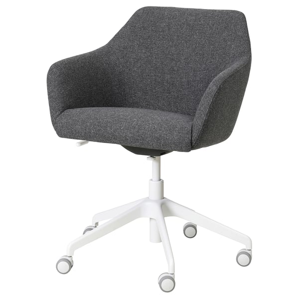 TOSSBERG / LÅNGFJÄLL conference chair, Gunnared dark grey/white, 44x91x68 cm
