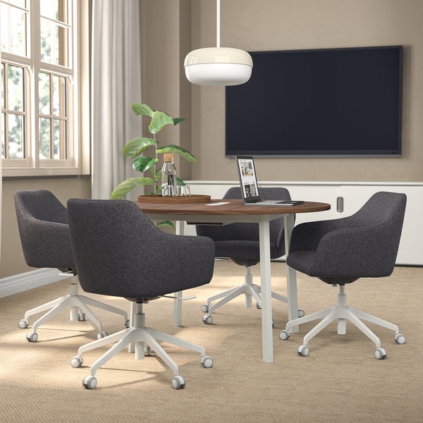 TOSSBERG / LÅNGFJÄLL conference chair, Gunnared dark grey/white, 68 cm