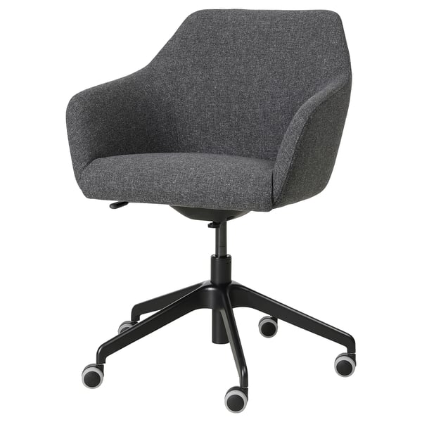 TOSSBERG / LÅNGFJÄLL conference chair, Gunnared dark grey/black, 44x91x68 cm
