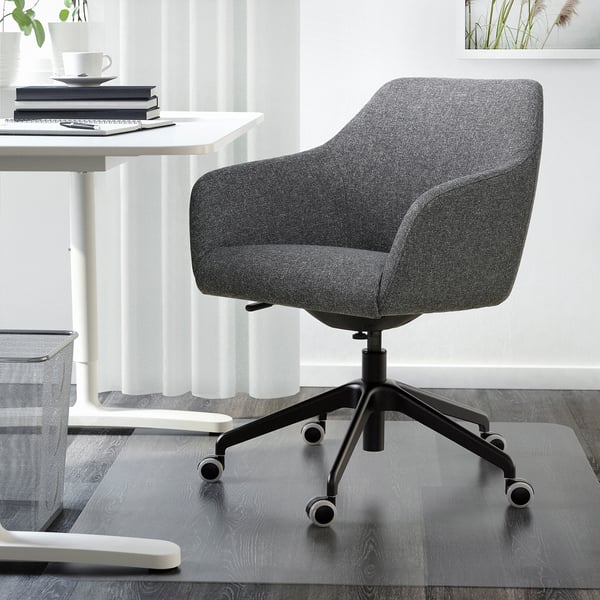 TOSSBERG / LÅNGFJÄLL conference chair, Gunnared dark grey/black, 68 cm