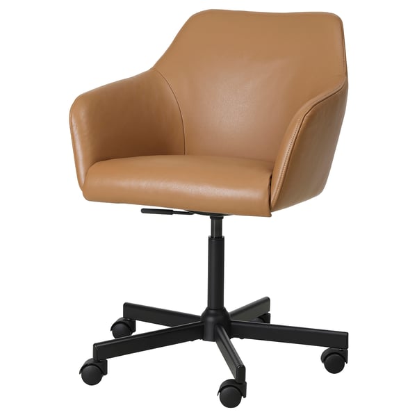 TOSSBERG / MALSKÄR swivel chair, Grann light brown/black, 67 cm