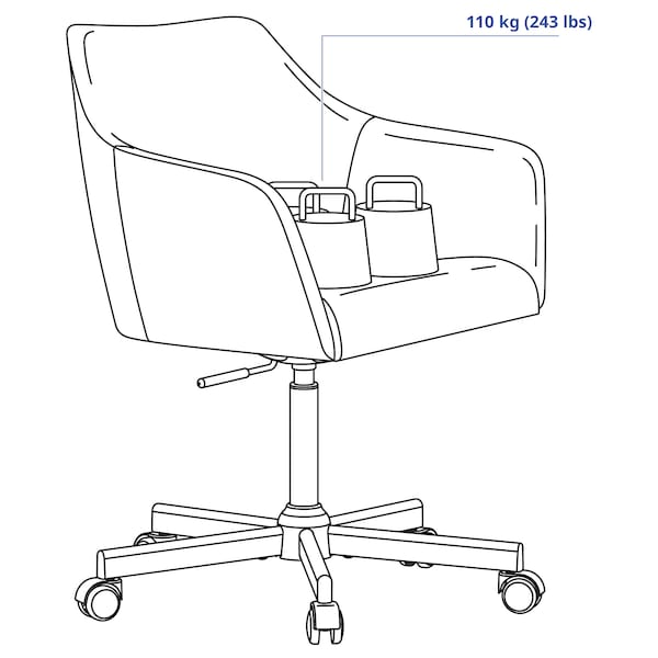 Ikea TOSSBERG / MALSKÄR - Swivel chair, Gunnared beige/white ,