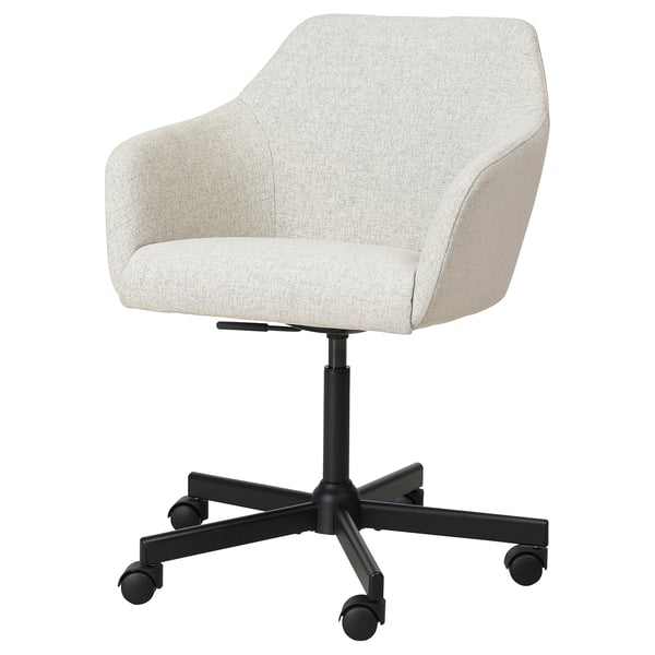 TOSSBERG / MALSKÄR swivel chair, Gunnared beige/black, 44 cm