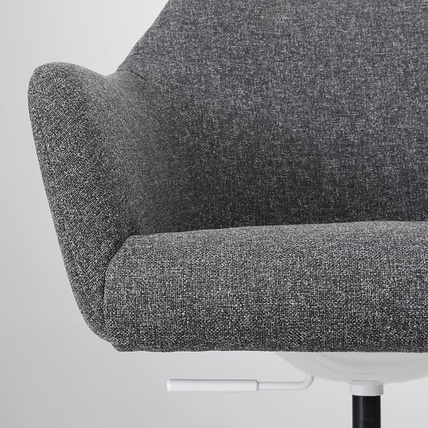 TOSSBERG / MALSKÄR swivel chair, Gunnared dark grey/white, 44 cm