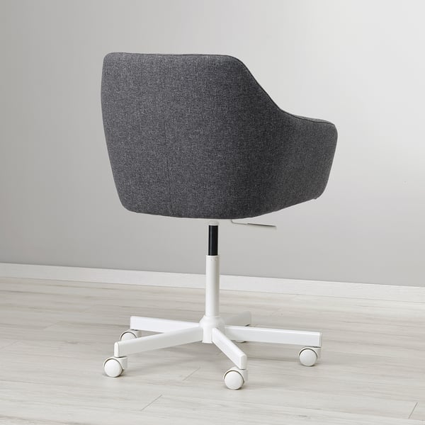 TOSSBERG / MALSKÄR - Swivel chair, Gunnared dark grey/white ,