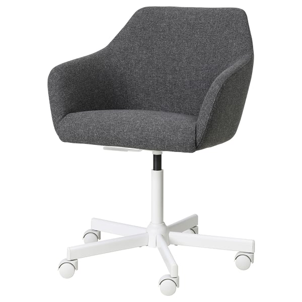 TOSSBERG / MALSKÄR swivel chair, Gunnared dark grey/white, 44 cm
