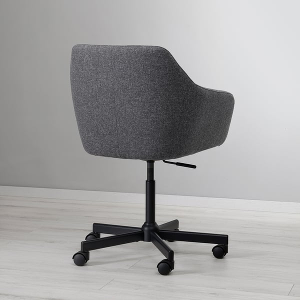 TOSSBERG / MALSKÄR swivel chair, Gunnared dark grey/black, 44 cm