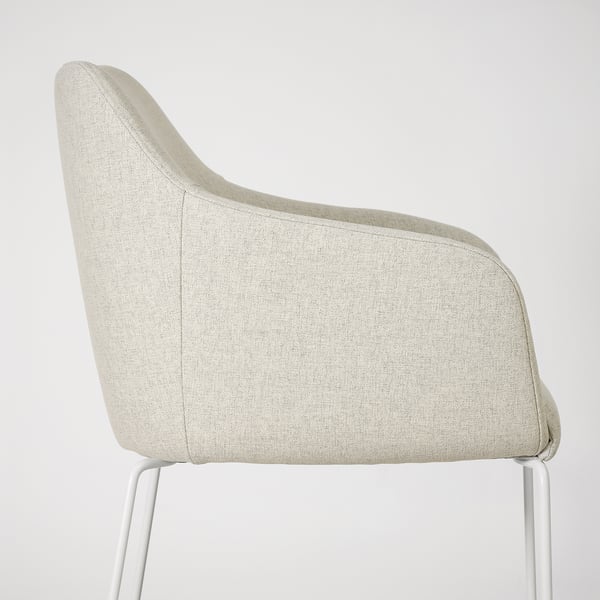 TOSSBERG chair, metal white/Gunnared beige, 42x82x56 cm