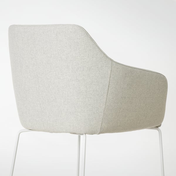 TOSSBERG chair, metal white/Gunnared beige, 60x82x56 cm