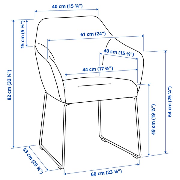 TOSSBERG - Chair, metal black/Gunnared dark gray