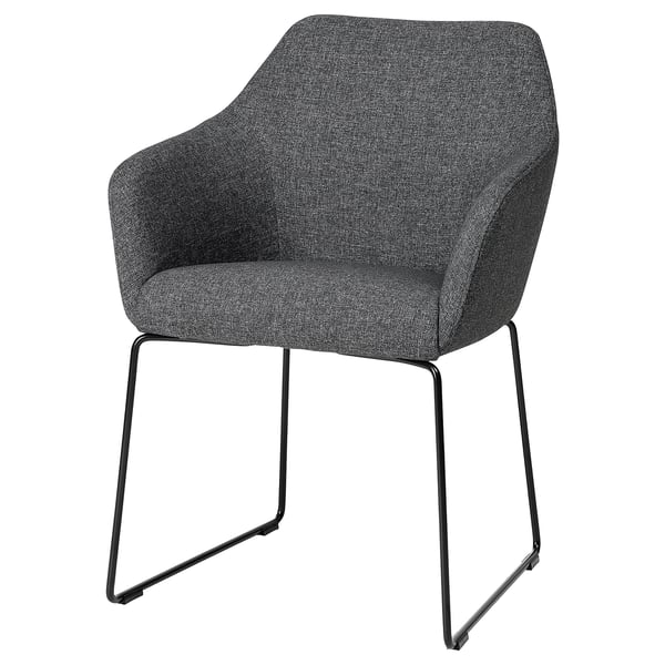 TOSSBERG chair, metal black/Gunnared dark grey
