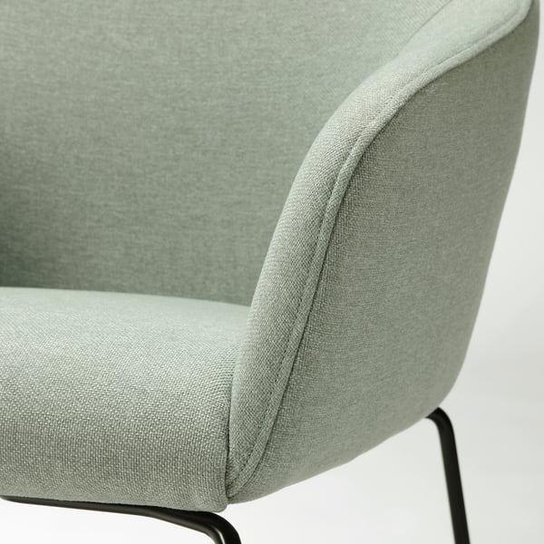 TOSSBERG chair, metal black/Gunnared light green, 60.0x82x56 cm