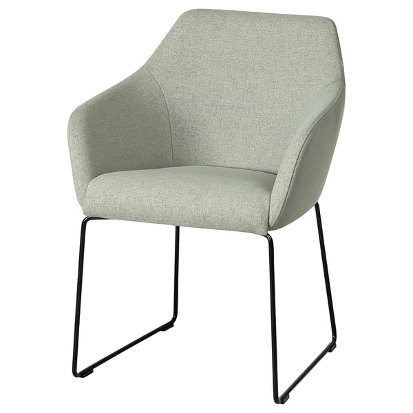 TOSSBERG chair, metal black/Gunnared light green, 42x82x56 cm