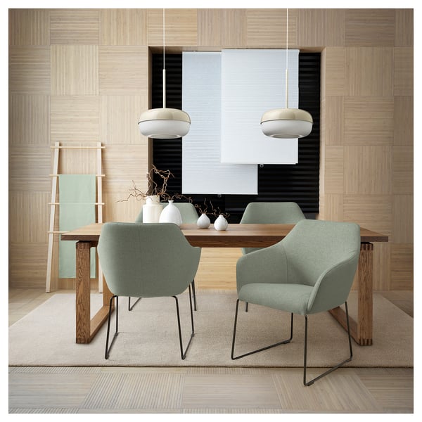 TOSSBERG chair, metal black/Gunnared light green, 60.0x82x56 cm