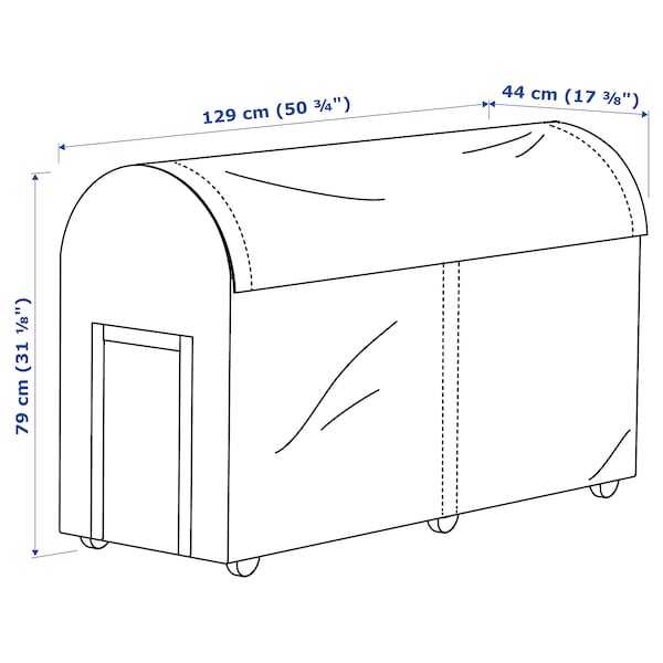 TOSTERÖ - Storage box, outdoor, black, 129x44x79 cm