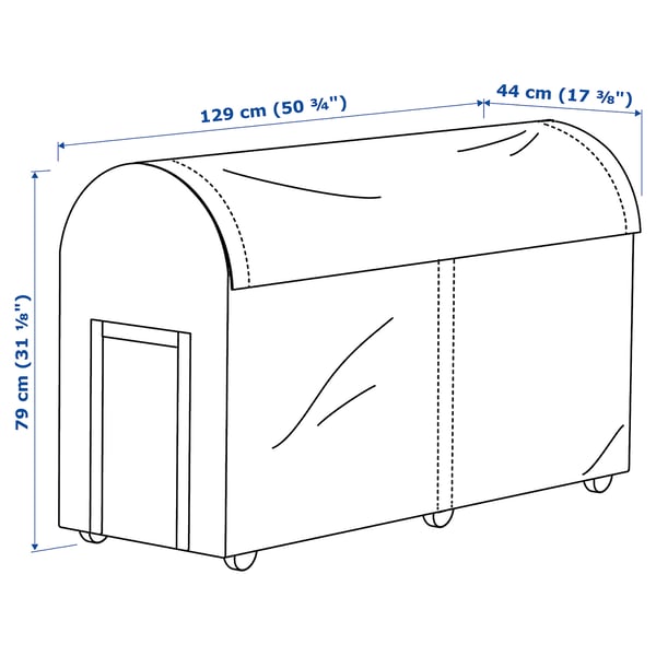 TOSTERÖ storage box, outdoor, black, 129x44x79 cm