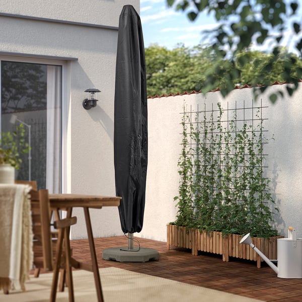 TOSTERÖ parasol cover, black, 220x65 cm