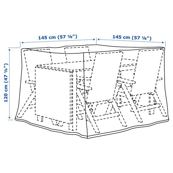 Ikea TOSTERÖ - Cover for furniture set, dining set/black, 145x145 cm