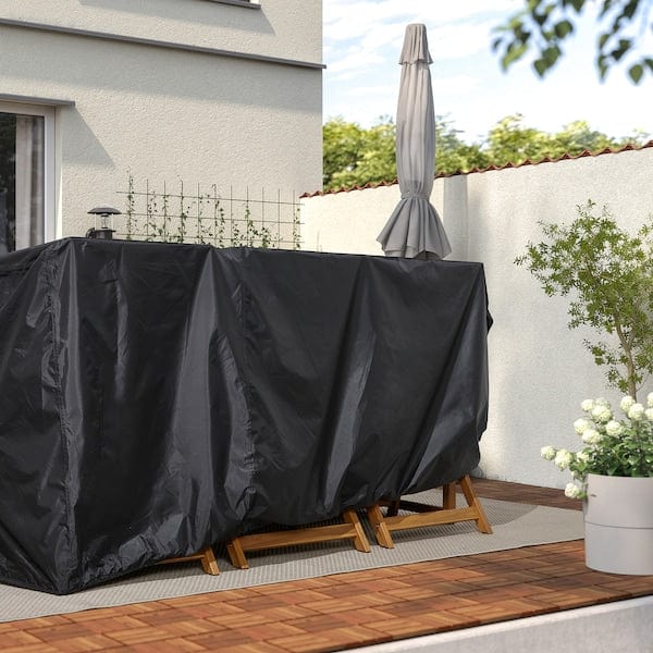 Ikea TOSTERÖ - Cover for furniture set, dining set/black, 215x135 cm