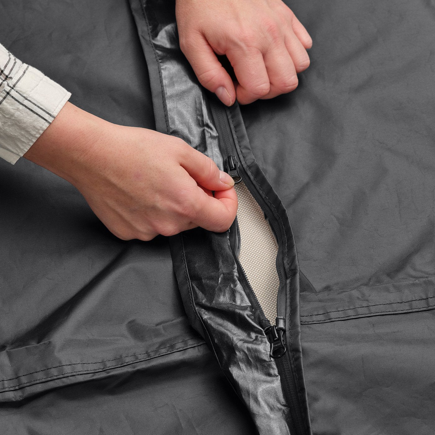 TOSTERÖ connectable cover f outdoor frntr, black, 283x300 cm