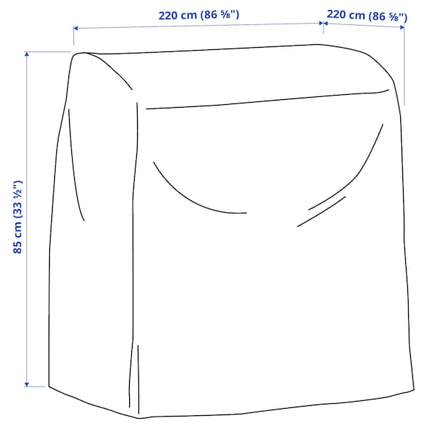 Ikea TOSTERÖ - Cover for outdoor furniture, sofa/black, 220x220 cm