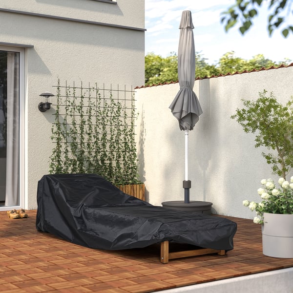 TOSTERÖ cover for outdoor furniture, black, 206x75 cm