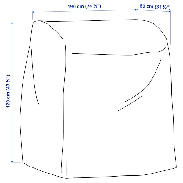 TOSTERÖ - Cover for outdoor furniture, table and chairs/black, 190x80 cm