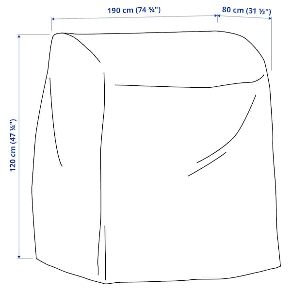 Ikea TOSTERÖ - Cover for outdoor furniture, table and chairs/black, 190x80 cm