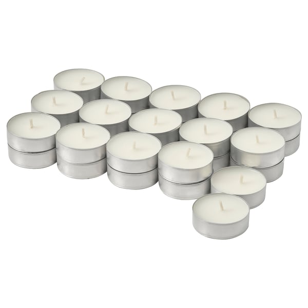 TRÅDCYPRESS - TRÅDCYPRESS Scented tealight, Fresh linen/white, 3.5 hr