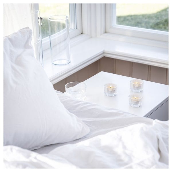 Ikea TRÅDCYPRESS - Scented candle, laundry scent/white,3.5 h