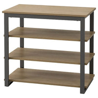 TRÄKUMLA console table, anthracite/oak, 49/172x84x75 cm