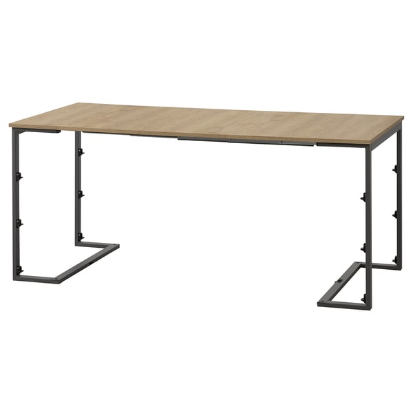 TRÄKUMLA console table, anthracite/oak, 49/172x84x75 cm