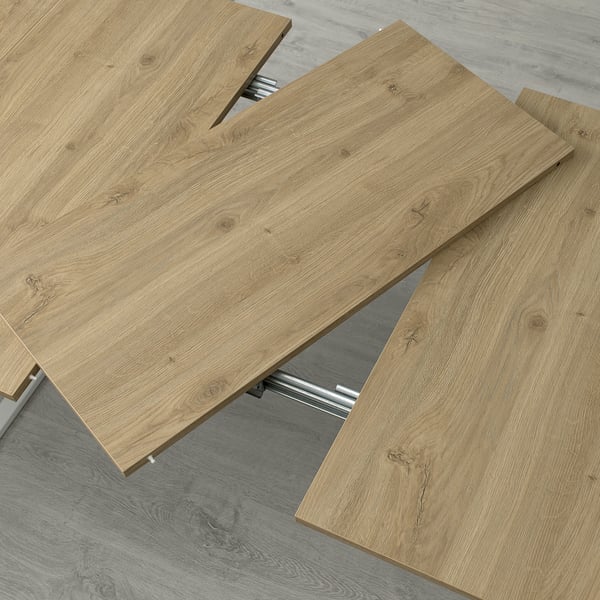 TRÄKUMLA console table, white/oak, 49/172x84x75 cm