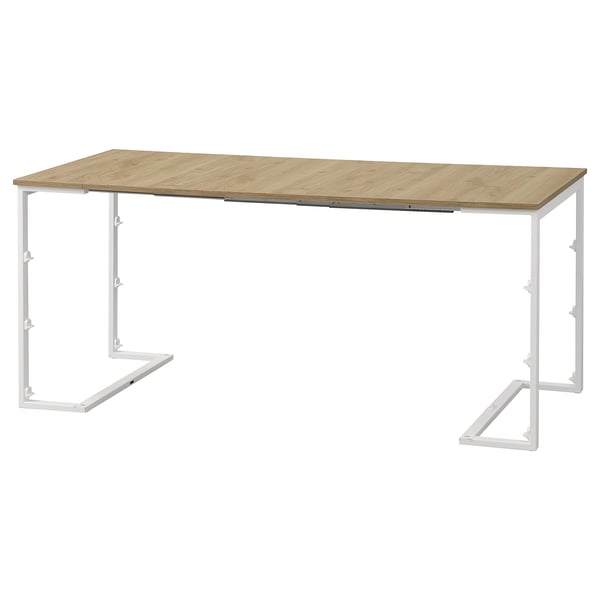 TRÄKUMLA console table, white/oak, 49/172x84x75 cm