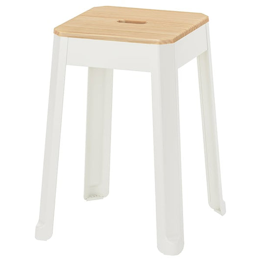 TRÄNNÖ stool, white/pine