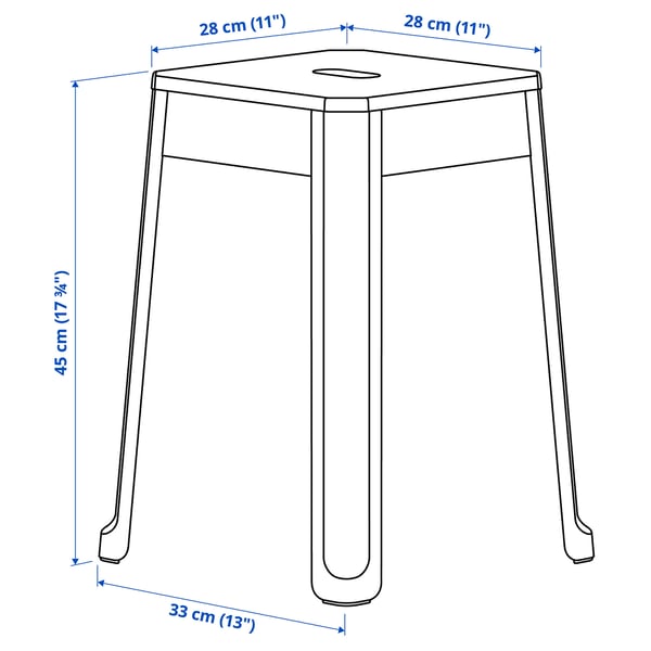TRÄNNÖ stool, white/pine, 33x45x33 cm