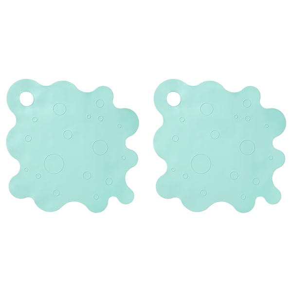 TRAMPSJÖN bathtub mat, light turquoise, 43x43 cm, 2 pack